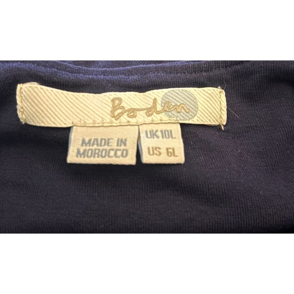 Boden Navy Jersey Wrap Dress Tie Waist Sleeveless, Size 6 Long - Picture 4 of 5